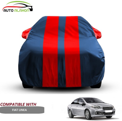 AUTO ALAXON Car Cover For Fiat Linea (With Mirror Pockets)(Blue, Red)