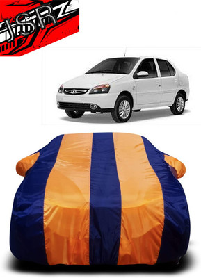 J S R Car Cover For Tata Indigo Marina (With Mirror Pockets)(Orange, Blue)