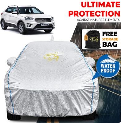 ENTIRELY ELITE Car Cover For Hyundai Creta 1.6 CRDi AT SX Plus, Creta 1.6 CRDi SX, Creta 1.6 CRDi SX Option, Creta 1.6 CRDi SX Plus, Creta 1.6 E, Creta 1.6 E Plus, Creta 1.6 E Plus Diesel (With Mirror Pockets)(Silver)