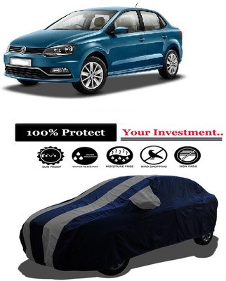 Amexride Car Cover For Volkswagen Ameo 1.0 MPI Comfortline Petrol (With Mirror Pockets)(Grey)