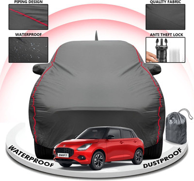 FABTEC Car Cover For Maruti Suzuki Swift (With Mirror Pockets)(Grey, For 2018, 2019, 2020, 2021, 2022, 2023 Models)