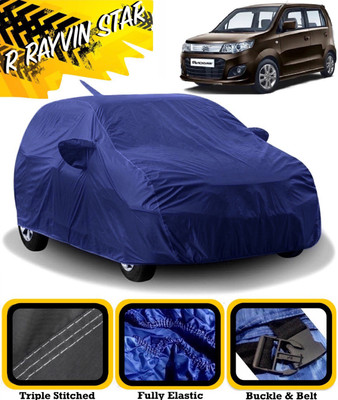R Rayvin Star Car Cover For Maruti Suzuki Wagon R 1.0 (With Mirror Pockets)(Blue)