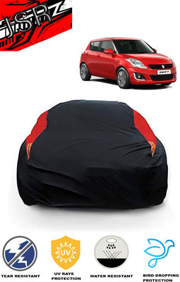 J S R Car Cover For Maruti Swift AMT ZXI Plus Petrol (With Mirror Pockets)(Red, Black)