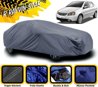 R Rayvin Star Car Cover For Tata Indigo CS (With Mirror Pockets)(Grey)