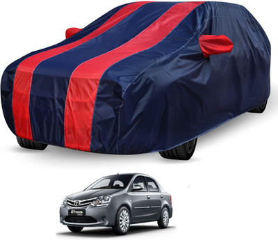 Auto Hub Car Cover For Toyota Etios (Without Mirror Pockets)(Black, Red)