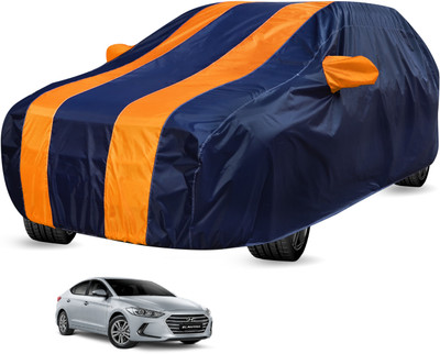 Auto Hub Car Cover For Hyundai Elantra (With Mirror Pockets)(Blue, Orange)