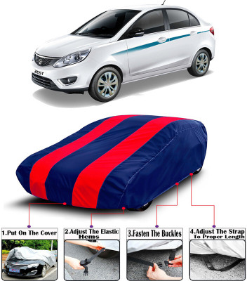 RWT Car Cover For Tata Zest (With Mirror Pockets)(Red, Blue)