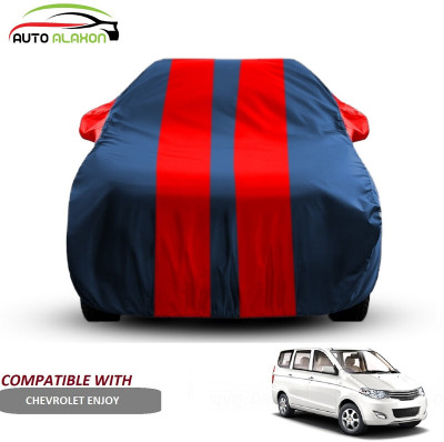 AUTO ALAXON Car Cover For Chevrolet Enjoy (With Mirror Pockets)(Blue, Red)