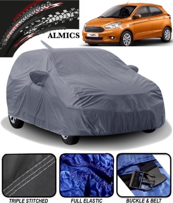 ALMICS Car Cover For Ford Figo (With Mirror Pockets)(Grey)