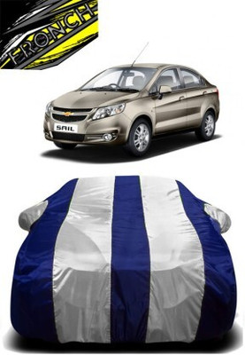 FRONCH Car Cover For Chevrolet Cruze (With Mirror Pockets)(White, Blue)