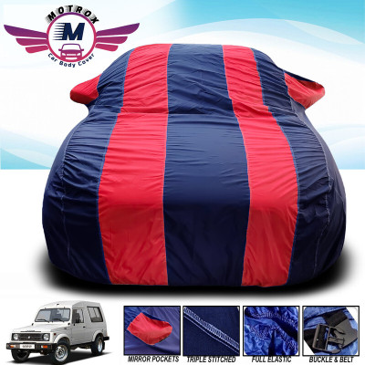 MoTRoX Car Cover For Toyota Qualis (With Mirror Pockets)(Red, Blue)