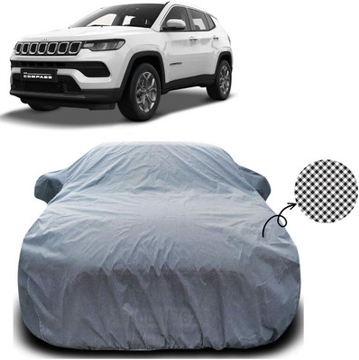 MOTOCARE Car Cover For Jeep Compass (Without Mirror Pockets)(Black, White)