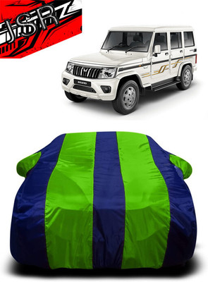 J S R Car Cover For Mahindra Bolero (With Mirror Pockets)(Green, Blue)
