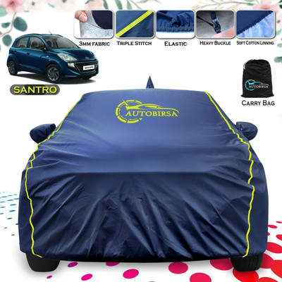 AUTOBIRSA Car Cover For Hyundai Santro (With Mirror Pockets)(Blue)