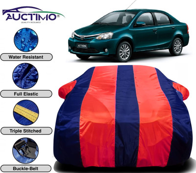 AUCTIMO Car Cover For Toyota Etios (With Mirror Pockets)(Multicolor)