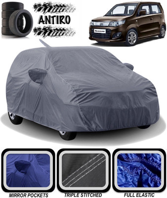 ANTIRO Car Cover For Maruti Suzuki Wagon R 1.0 (With Mirror Pockets)(Grey)