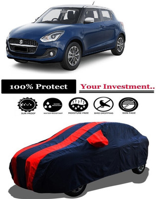 Amexride Car Cover For Maruti Suzuki Swift ZDI Plus (With Mirror Pockets)(Red)