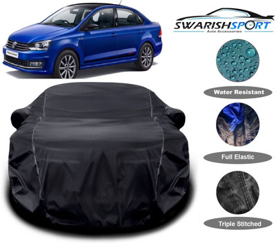 Swarish Car Cover For Volkswagen Vento (With Mirror Pockets)(Black)