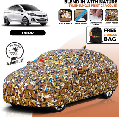 AUTOMOZEXO Car Cover For Tata Tigor (With Mirror Pockets)(Multicolor)