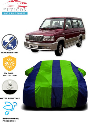 FUZICON Car Cover For Toyota Qualis FS B6 (With Mirror Pockets)(Green, Blue)