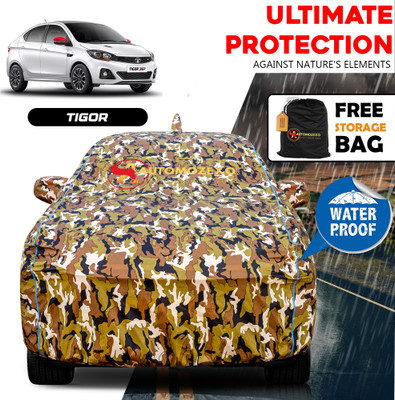 AUTOMOZEXO Car Cover For Tata Tigor (With Mirror Pockets)(Silver)