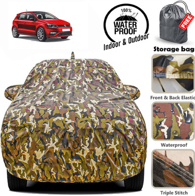 THE REAL ARV Car Cover For Volkswagen Cross Polo 1.5 TDI (With Mirror Pockets)(Multicolor)