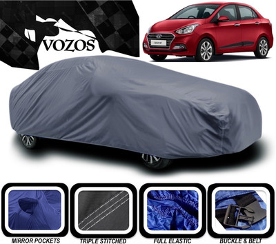 VOZOS Car Cover For Hyundai Xcent (With Mirror Pockets)(Grey)