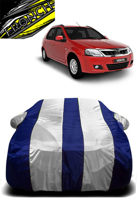 FRONCH Car Cover For Mahindra Verito (With Mirror Pockets)(White, Blue)