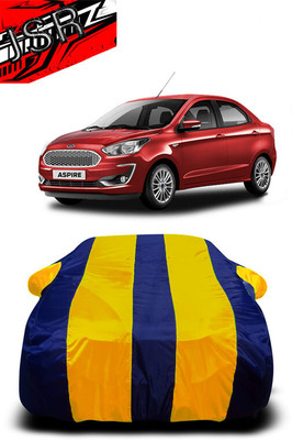 J S R Car Cover For Ford Figo Aspire 1.2 Ti-VCT Ambiente ABS (With Mirror Pockets)(Yellow, Blue)