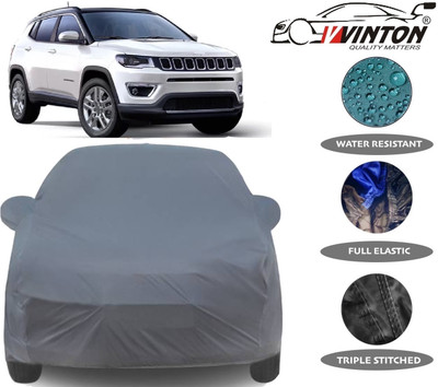 V VINTON Car Cover For Jeep Compass (With Mirror Pockets)(Grey)