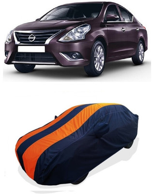 Coxtor Car Cover For Nissan Sunny XL (With Mirror Pockets)(Orange)