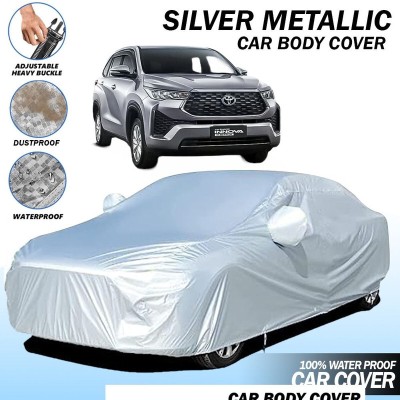 Delphinium Car Cover For Toyota Innova Hycross, Universal For Car (With Mirror Pockets)(Silver, For 2010, 2011, 2012, 2013, 2014, 2015, 2016, 2017, 2018, 2019, 2020, 2021, 2022, 2023, 2024 Models)