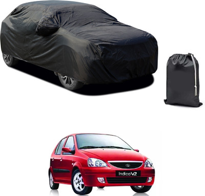 CODOKI Car Cover For Tata Indica V2 (With Mirror Pockets)(Black)