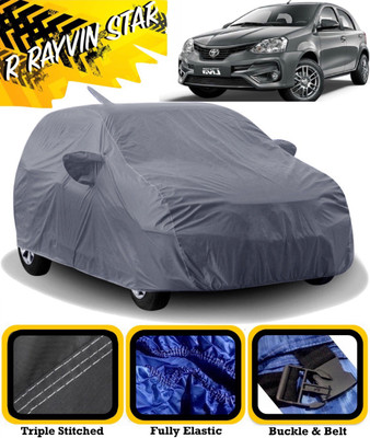 R Rayvin Star Car Cover For Toyota Etios Liva (With Mirror Pockets)(Grey)