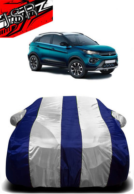 J S R Car Cover For Tata Nexon (With Mirror Pockets)(White, Blue)