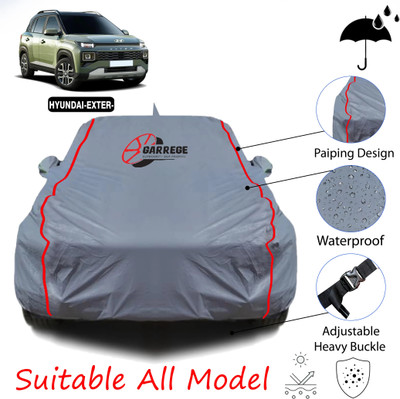 GARREGE Car Cover For Hyundai Exter (With Mirror Pockets)(Grey, For 2023, 2024 Models)