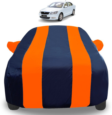Auto Hub Car Cover For Skoda Laura (With Mirror Pockets)(Orange)