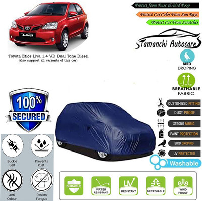 Tamanchi Autocare Car Cover For Toyota Etios Liva 1.4 VD Dual Tone Diesel(Blue)