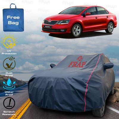 Frap Car Cover For Skoda Rapid (With Mirror Pockets)(Blue, Red)