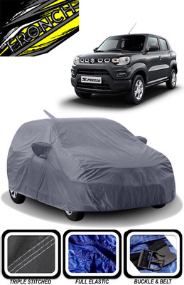 FRONCH Car Cover For Maruti S-Presso VXI Opt AT Petrol (With Mirror Pockets)(Grey)