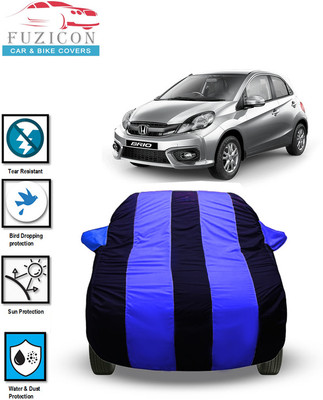 FUZICON Car Cover For Honda Brio (With Mirror Pockets)(Blue)