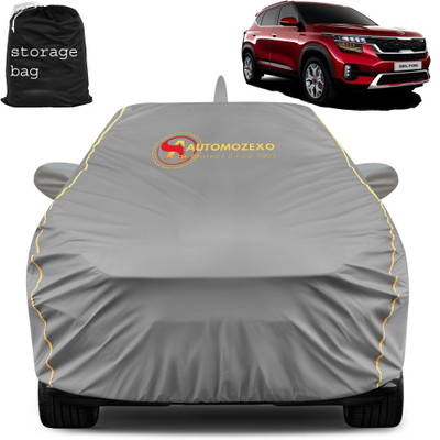 AUTOMOZEXO Car Cover For Kia SELTOS (With Mirror Pockets)(Grey)