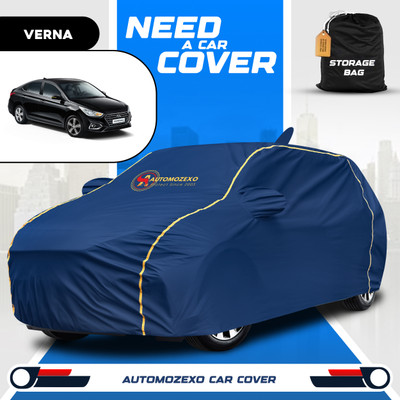 AUTOMOZEXO Car Cover For Hyundai Verna, Verna VTVT 1.6 SX Petrol, Verna VTVT 1.6 AT EX, Verna Fluidic DTHR (With Mirror Pockets)(Blue)