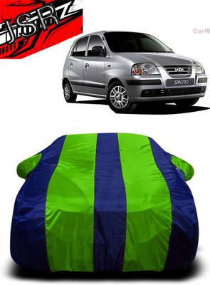J S R Car Cover For Hyundai Santro L2 (With Mirror Pockets)(Green, Blue)