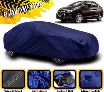 R Rayvin Star Car Cover For Honda City ZX (With Mirror Pockets)(Blue)