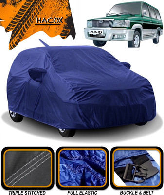HACOX Car Cover For Toyota Qualis (With Mirror Pockets)(Blue)