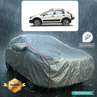 CODOKI Car Cover For Fiat Avventura (With Mirror Pockets)(Silver, Red)