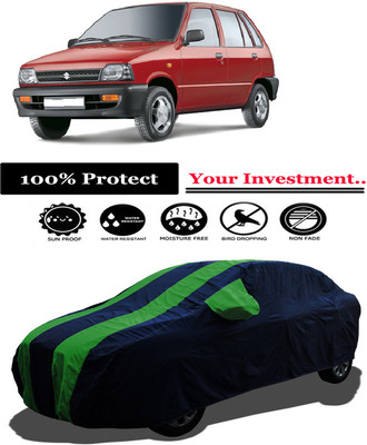 Amexride Car Cover For Maruti 800 AC LPG (With Mirror Pockets)(Green)