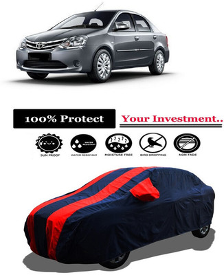 Amexride Car Cover For Toyota Etios J (With Mirror Pockets)(Red)