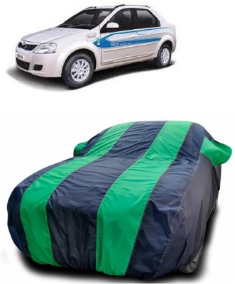 DIGGU Car Cover For Mahindra E Verito D2 (With Mirror Pockets)(Green, Blue)